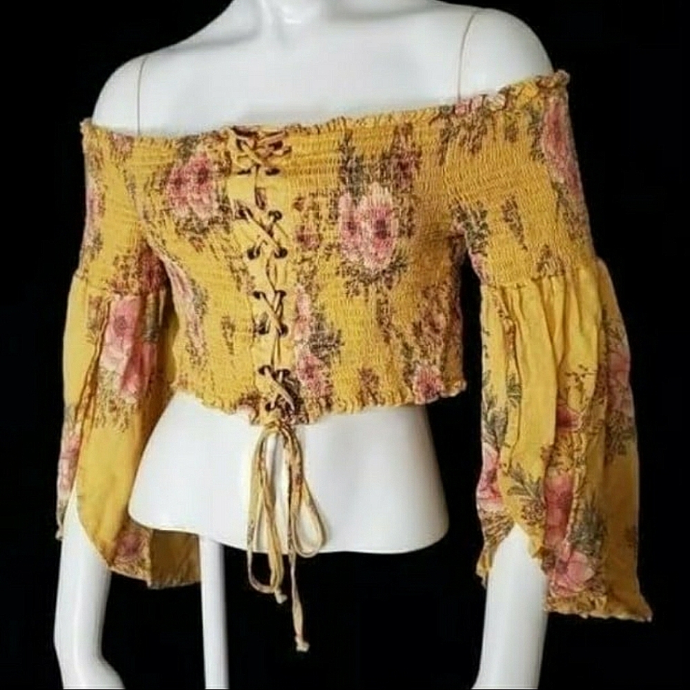 Smocked crop top size medium